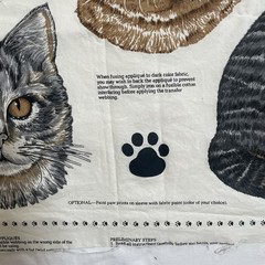 Vintage VIP Cranston Cat Applique Fabric Panel Cut & Sew Kit Uncut 18×44