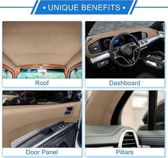 Versatile 20″ x 60″ Brown Suede Fabric for Cars, Trucks & RVs Interior Repairs
