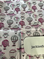 Ink & Arrow Pink Hot Air Balloon Fabric Gray Black Quilt Cotton 15″ x 44″ F66