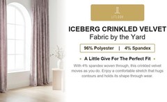 Iceberg Crinkled Velvet Fabric by the Yard 4-Way Stretch Panne Crushed Pile
