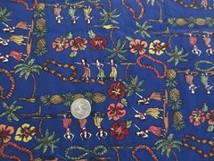 4587. HAWAIIAN HULA Apparel, Crafts, Quilting COTTON FABRIC – 43″ x 3-1/4 yds.