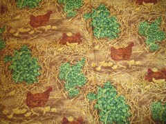 Fabric Red Rooster “What Came First” 7 Pc Sampler 5 Solid + Chicken & Nest $4.95