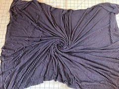 1 Yard Purple and Gray Stipe Bamboo Knit Fabric, 60 inches wide
