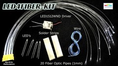 LED FIber Lighting, (20) 1mm-Fibers, illuminator & LED Driver Kit (Cool White)