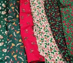 3 Pounds 8 Ounces Christmas Fabric Holly Santa B2