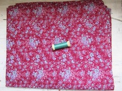 Vintage burgundy Foral Wamsutta For Gunne Sax Cotton Fabric fabric 6.5 m x 112cm