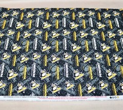 Pittsburgh Penguins ~ Logo On Logo Pattern NHL Cotton Fabric 1/4 Yard 9” X 44”