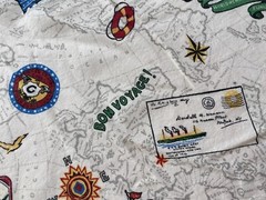 BLOOMCRAFT FABRIC~Bon Voyage~CRUISE SHIP~World Map~FRENCH LINE~New York~45×167~