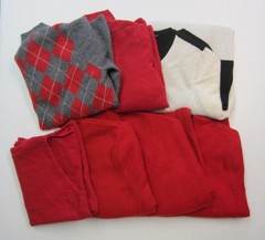 Lot of 7 Cashmere Sweaters Cutter Craft Repurpose Upcycle Flawed Reds Gray