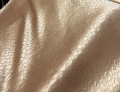 Silk Jacquard Brocade Fabric: Goldfish Beige Leaf Design – 54″ Wide