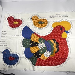 Vintage Henny Penny Cut-It-Out Fabric Panels Cranston Print Works New Old Stock