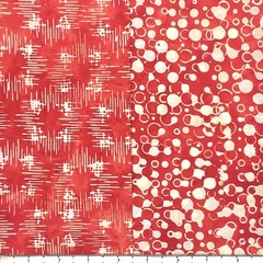 12 Fat Quarters Red & White #2 Batik Lunn Fabric FQ Pack 100% Cotton Ruby Garnet
