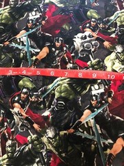 13″ Yard Marvel Avengers Thor and Hulk Packed Quilt Cotton Fabric