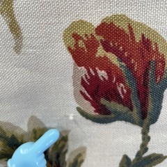 Schumacher J H Thorp JACOBEAN PRINTED CREWEL Cotton Linen Fabric ~ 3.25 yds READ