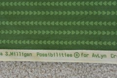 By 1/2 Yd, Green Heart-Stripes on Green Quilt Cotton, Avlyn/Smith/Milligan,P4474