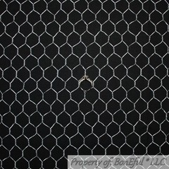 BonEful FABRIC FQ Cotton Quilt Black White Silver B&W Chicken Cage Barbed Wire S