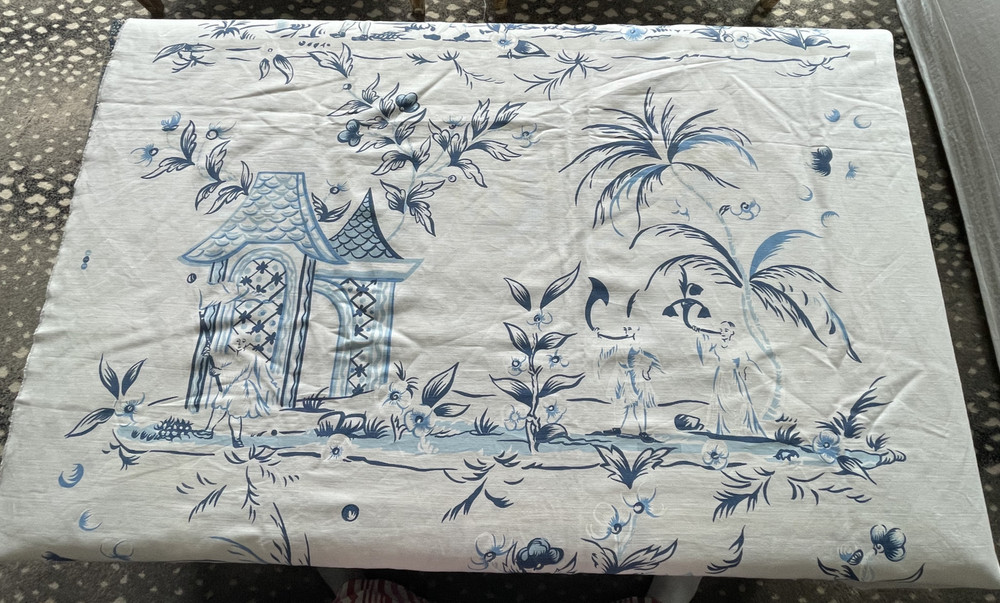 3+ yds Quadrille: China Seas Lyford Print in Mixed Blues
