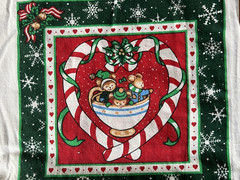 4 yds Wamsutta Hallmark CHRISTMAS Animals Snowflake Cheater Quilt Fabric