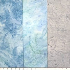 9 Fat Quarters Grey Tone Handpaints #2 Lunn Fabric FQ Pack 100% Cotton Blue