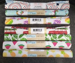 Lot Of 20 100% Cotton Crafter’s Square Fat Quarter Fabric, Various Designs