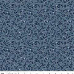 $8 Per Yard CURATED BLOOMS Leaves Stone Blue Quilt Fabric C15343 by Riley Blake