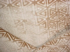 1-5/8Y Pindler 7013 Lourdes Antique Gold Triangle Ikat Velvet Upholstery Fabric