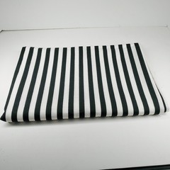 Home Decor Fabric Black and White Half Inch Strips 2 Yards x 58″ Wide