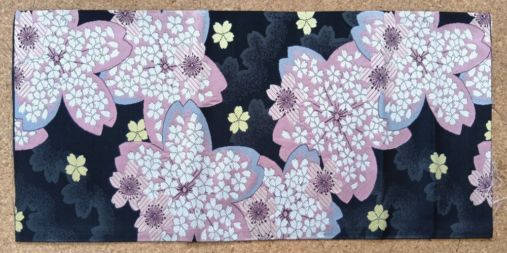 Japanese Silk Kimono Obi Fabric Nishijin Sakura Pink 30.5 × 65 cm Made in Japan