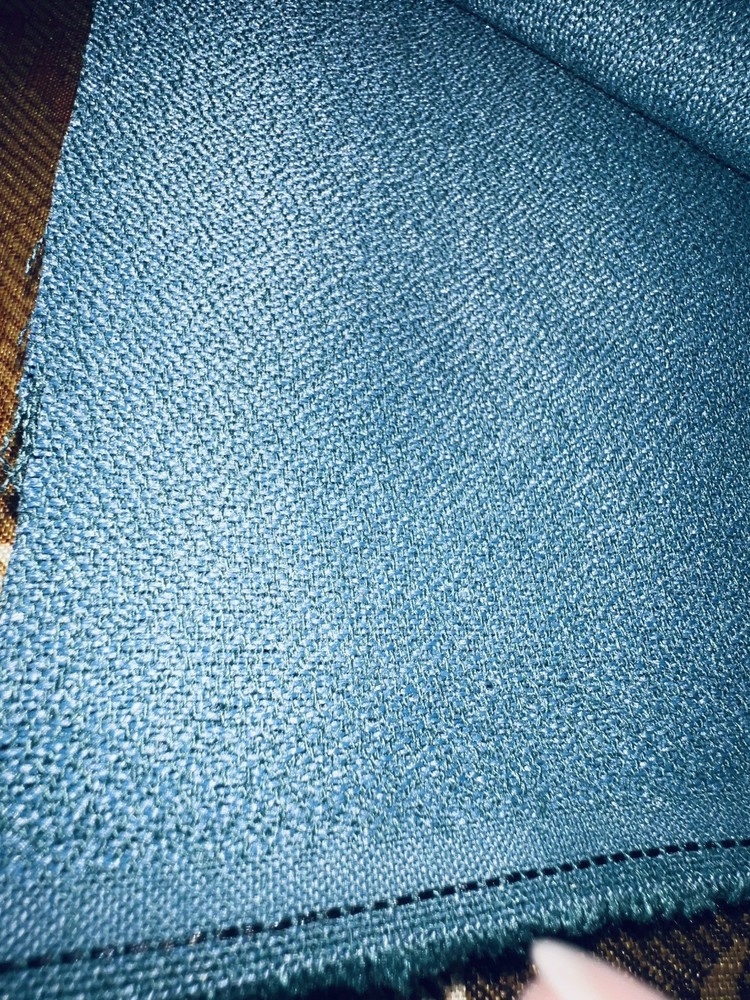2pcs dark teal textured satiny weave upholstery fabric, 68″Wx114″L & 110″L