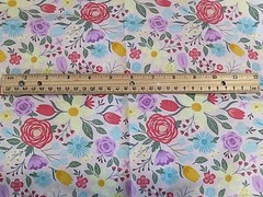 2 yd + 3″ x 44″ Peach Print 100% Cotton Sewing or Quilting Fabric