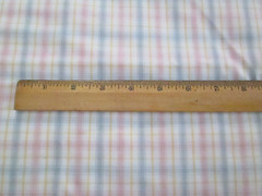 Vintage Lightweight Pastel Plaid Stripe Fabric, 45″ W x 1 Yard Length