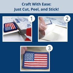 Fabric Patch Adhesive Double Sided Tape No Sew Iron Safe for Uniforms Vests