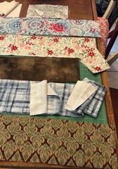 LOT Super Snuggle Flannel Fabric (Joanns) & 1 Brown Fleece Mostly 6.5”W Remnants