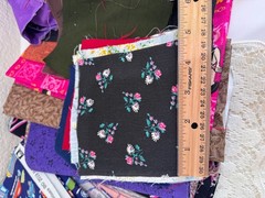 Quilting Cotton Fabric Scraps Lot 4.4 lb + Large Cuts Mixed Prints Solids