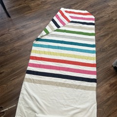 Kate Spade Candy Stripe Fabric Panel Cut Duvet Salvage, 100% Cotton Waffle Weave