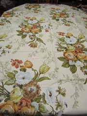 VTG 5 pieces 6.75 yds Fabric Flower Print Drapery Upholstery Remnants M14A