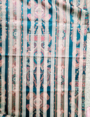 Jay Yang Upholstery Fabric Teal Stripe 2 Yds Flawed