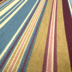 Muted Clay Rust Teal Blue Yellow Gold Striped Cotton Canvas Fabric BT Half Y #21