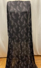 100% Silk Georgette Black Soft Purple Speckle Fabric 2.75 Yds Long 46″ Wide