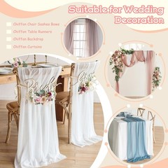 10 Yards PreCut White Chiffon Sheer Fabric 60 Inch Wedding Arch Draping