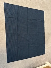 Vintage Blue Plaid Stretchy Cotton Like Fabric 36 By 43 Inches