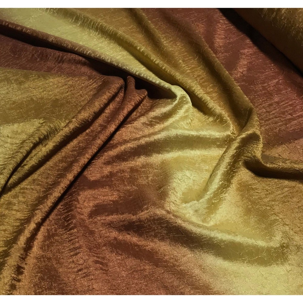 Ombre Gold Rust Copper Crushed Tergalet Fabric – Polyester 108″ wide