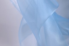 Blue Crystal Organza Fabric by the Yard, Sheer Shimmer Organza for Dresses