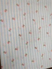 Lot of Fabric, flowers and strawberries, shades of blue, 1lb 5oz