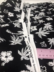 Black White Tropical Fabric Sailboat Island Palm Tree Poly Cotton Over 2 Yards F