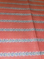 Peter Pan Fabrics Floral Gingham Stripe Vtg 1980s