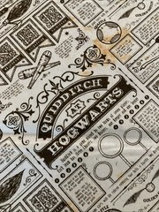 Harry Potter Quidditch Hogwarts Newspaper Cotton Fabric 1 Yard + 14”