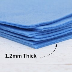 Premium Felt Sheets 50 Pack – 12″ x 12″ – Lt. Blue – Soft Wool-Like 1.2mm