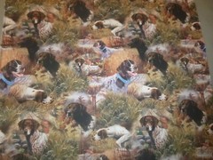 Sporting Dogs In The Field Cotton Fabric – 15 INCHES WIDE and 36 INCHES LONG