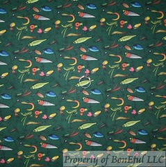 BonEFul FQ Cotton Quilt Dark Green Fly Fish Lure Hook Rainbow Bait Sea Water Boy